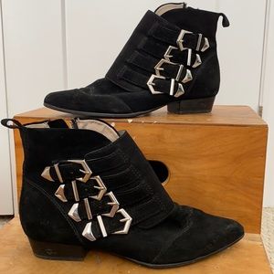 Zara Black Buckle Booties